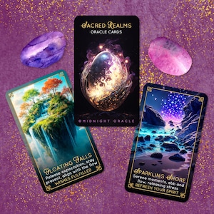 EN STOCK : Sacred Realms Oracle Deck cartes de tarot uniques pour vous guider et vous guider (livraison gratuite pour 2 jeux aux États-Unis)