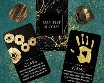 CUSTOM PREORDER: Manifest Success Oracle Deck of Black and Gold Tarot-Sized Cards