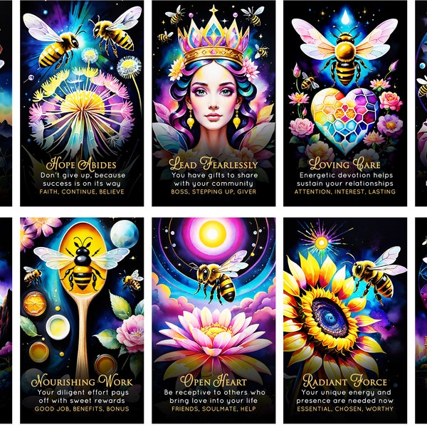 LIMITED STOCK: Alchemy of Bees Unique Oracle Deck of Collage Spring Indie Tarot Cards (Buy Any 2 Decks = Free USA Shipping)