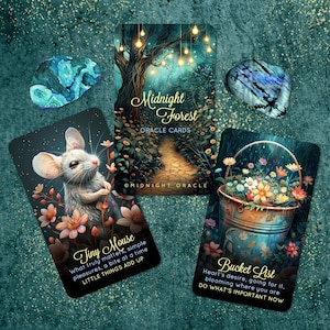 DERNIERS PRODUITS : Midnight Forest Tales Oracle Deck Cartes de tarot Cottagecore uniques pour messages mystiques (livraison gratuite de 2 jeux aux États-Unis)