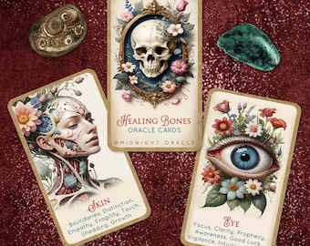 EN STOCK MAINTENANT : Deck Oracle Healing Bones pour le bien-être + Conseils intuitifs - 40 cartes avec mots-clés