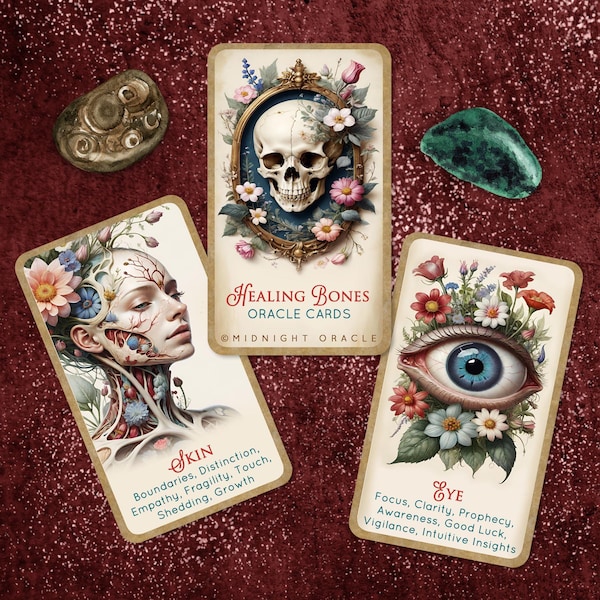 LIMITED STOCK: Healing Bones Oracle Deck for Wellness + Intuitive Guidance - 40 Cards with Keywords
