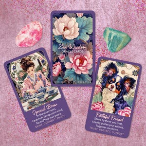 PRÉCOMMANDE PERSONNALISÉE : cartes de tarot uniques Zen Wisdom Oracle Deck pour vous inspirer et vous inspirer (livraison gratuite pour 2 jeux de cartes aux États-Unis)