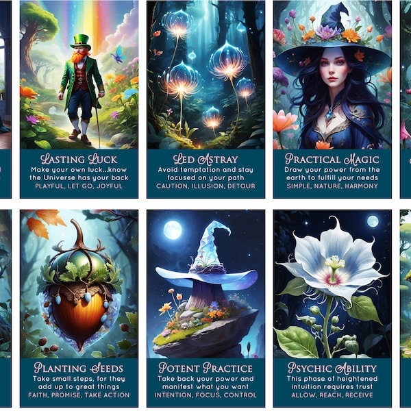 NEW! Enchanted Cottage Oracle Deck of Unique Spring Indie Majick Tarot Cards (Buy Any 2 Decks = Free USA Shipping)