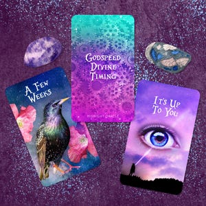 PRÉCOMMANDE PERSONNALISÉE : cartes de tarot uniques Godspeed Divine Timing Oracle Deck Cosmic Timing (livraison gratuite pour 2 jeux aux États-Unis)