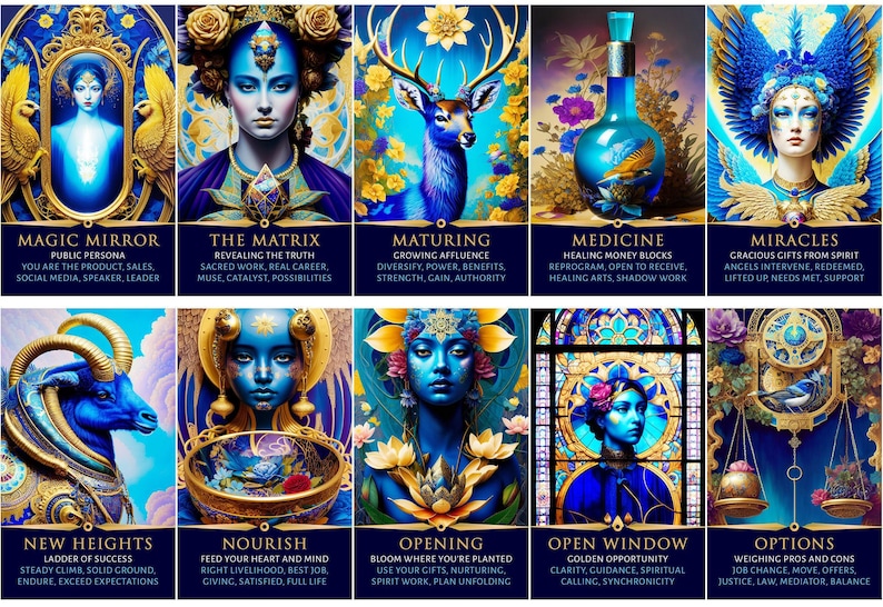 ¡PREVENTA PERSONALIZADA! Baraja de oráculo de la Diosa Índigo: Tarot de orientación sobre dinero y carrera (80 cartas) imagen 3
