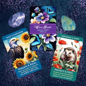 Animal Spirit Oracle Deck: Wild Heart Tarot Cards with Flower Allies