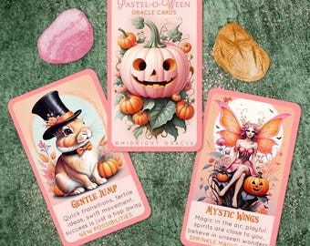 CUSTOM PREORDER: Pastel Halloween Oracle Deck of Tarot-Sized Style Cards for Beginners