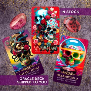 IN STOCK! Flower Skulls Shadow Love Halloween Oracle Deck: Skeleton Tarot Cards