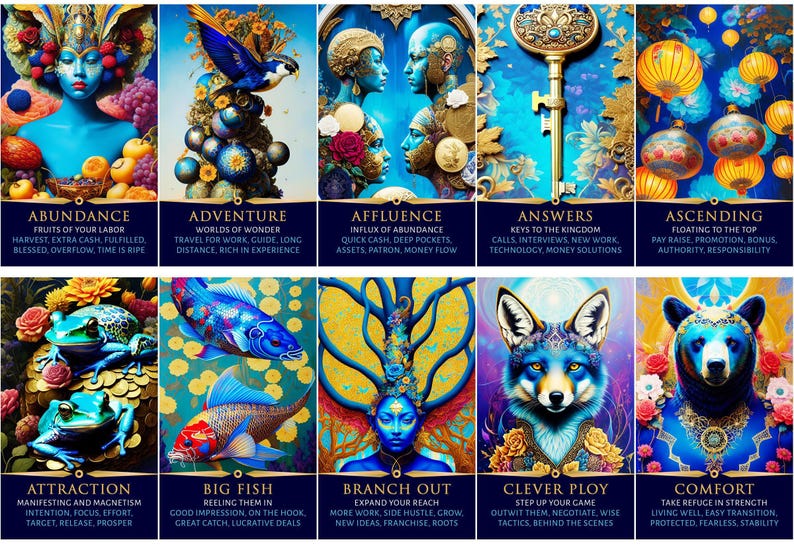 ¡PREVENTA PERSONALIZADA! Baraja de oráculo de la Diosa Índigo: Tarot de orientación sobre dinero y carrera (80 cartas) imagen 9