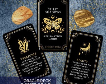 CUSTOM PREORDER: Shadow Work Oracle Deck of Spirit Shadow Affirmations Tarot-Sized Cards