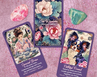 PREVENTA PERSONALIZADA: Baraja de cartas del oráculo Sabiduría Zen, tamaño tarot, para inspiración diaria.