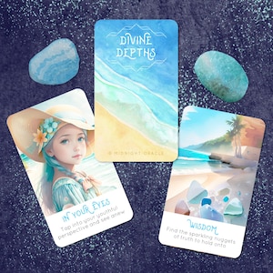 PRÉCOMMANDE PERSONNALISÉE : cartes de tarot uniques Divine Depths Ocean Oracle Deck Messages from the Sea (livraison gratuite de 2 jeux aux États-Unis)