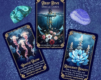 CUSTOM PREORDER: Deep Dive Oracle Deck of Ocean Tarot-Sized Cards for Self-Reflection