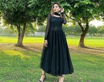 anarkali dresses black