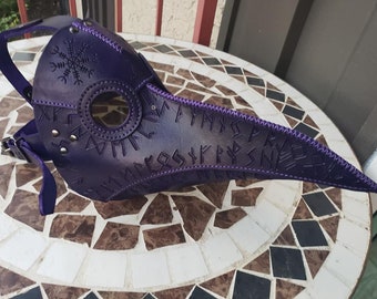 Leather Runic Plague Doctor Mask Customizable