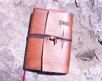 Leather Journal Cover with Pockets Send Me Your Design to Carve into the Leather