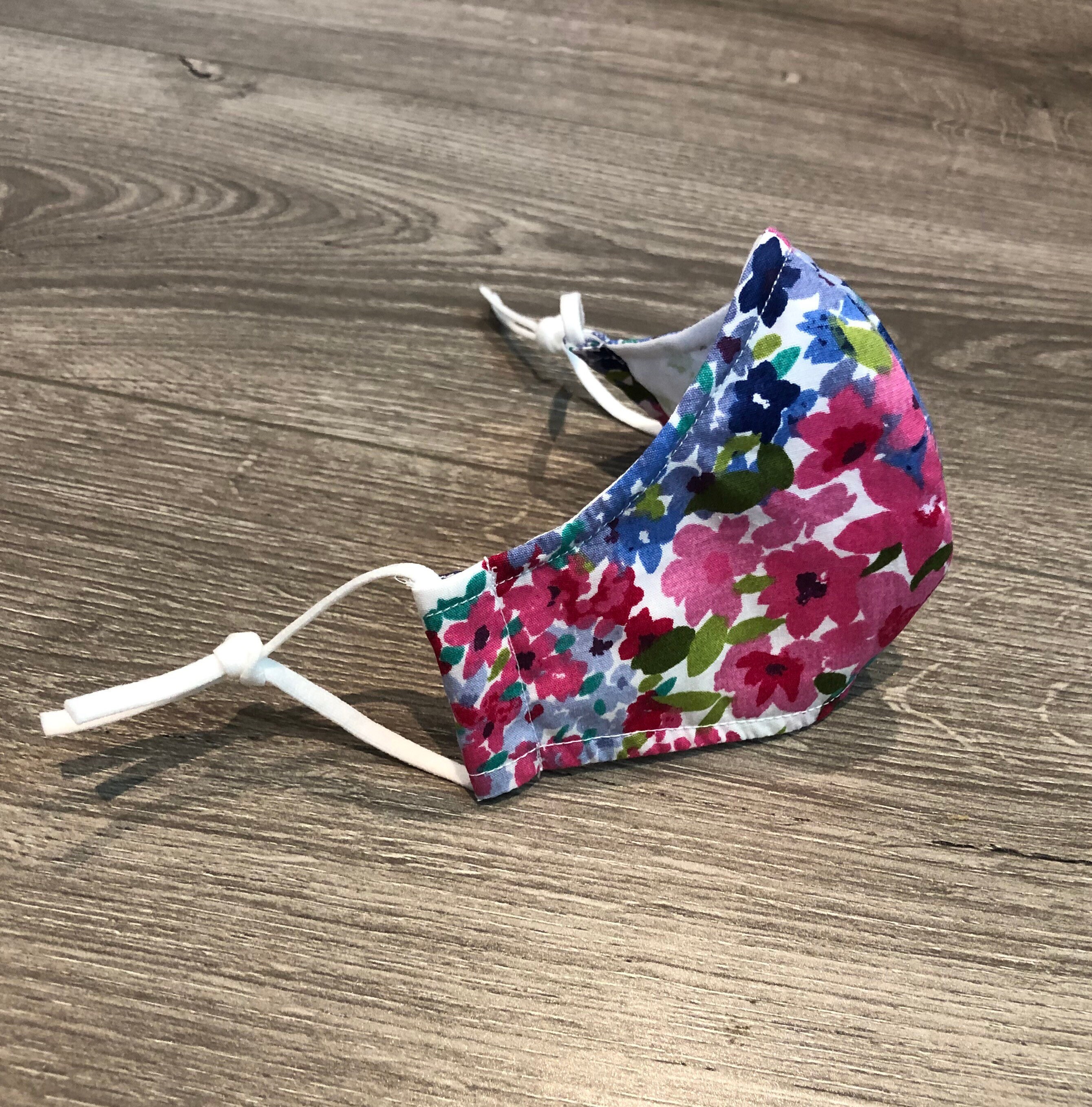 Kids size mask with adjustable nose wire and elastic Made with Etsy