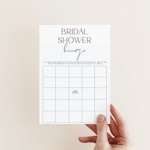 Bingo nupcial, tarjeta de juego de despedida de soltera minimalista moderna, juego de ducha de boda editable, descarga instantánea del juego de ducha divertido, MS1242
