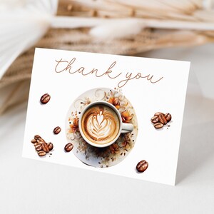 Modello di biglietto di ringraziamento per chicchi di caffè, Baby is Brewing, Love is Brewing, biglietto di ringraziamento, download immediato stampabile, MS1280