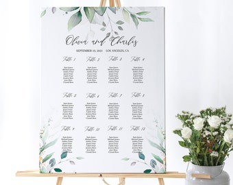 Wedding Seating Chart, Editable Seating Chart Poster, Seating Chart Sign Download, Wedding Seating Chart Template Printable, WC019