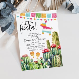 Fiesta Bridal Shower Invitation Template, Last Fiesta Bridal Shower Invite, Mexican Wedding Shower Printable Instant Download, MS1335