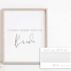 Favorite Memory with the Bride Activity, Editable Instant Download, Modern Wedding Shower Games Printable, MS1242
