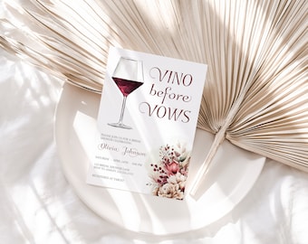 Vino before Vows Invitation Template, Wine Bridal Shower Invite, Vino Before The Vows, Editable Invitation Instant Download, MS1258