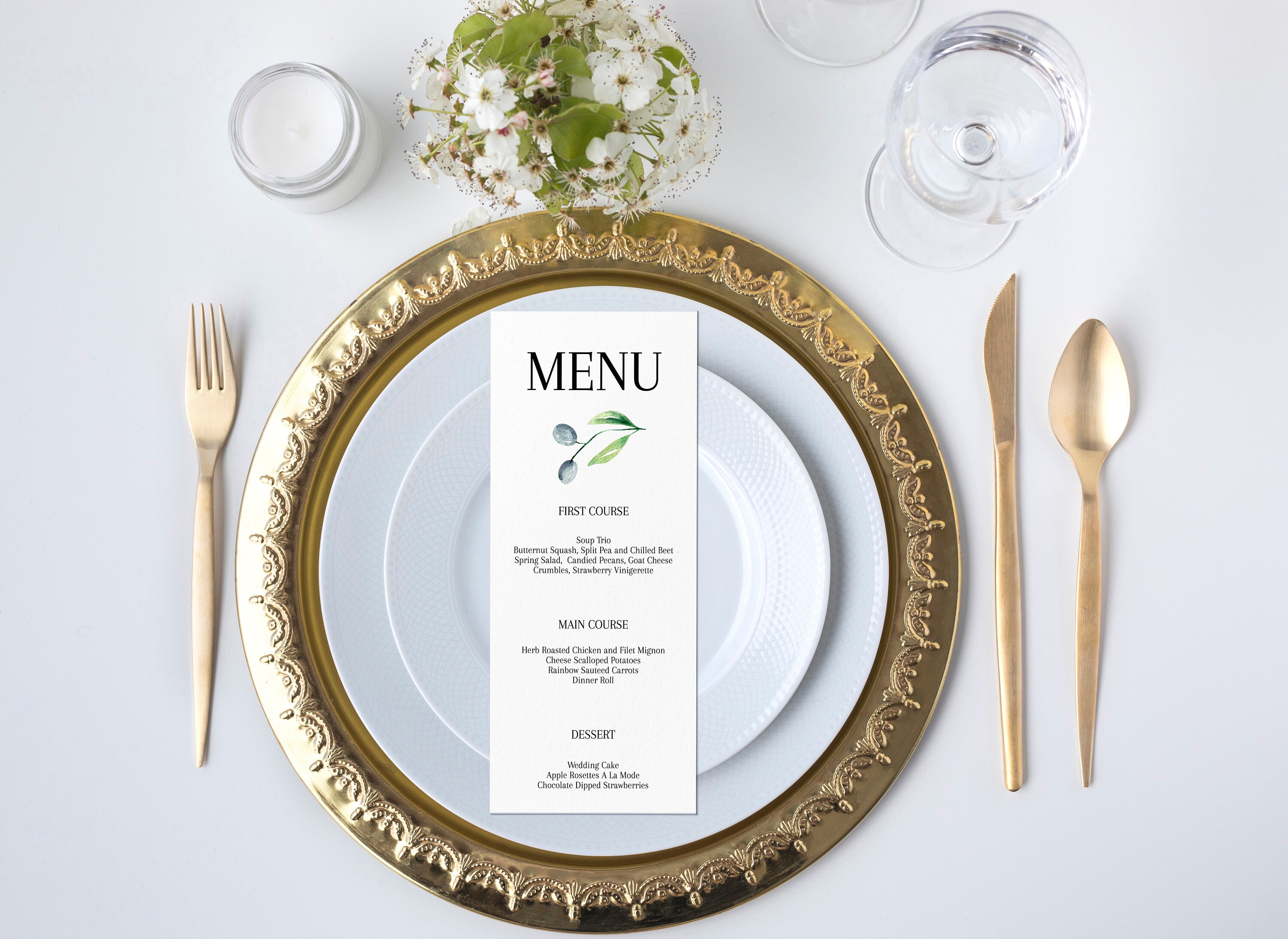 Olive Branch Hochzeit Menü Vorlage Hochzeit Menükarten Etsy.de