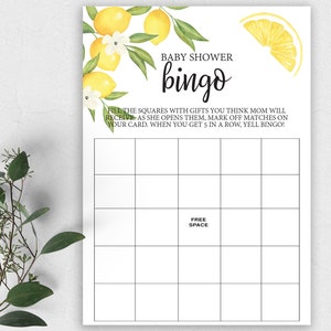 Baby Shower Bingo, Lemon Theme Baby Shower, Bingo Baby Shower Game, Baby Shower Games, DIY Baby Shower, Baby Boy Shower, Baby Shower Ideas