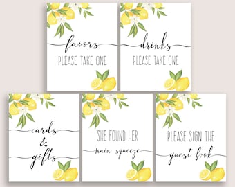 Lemon Bridal Shower Signs: Decorations Bundle (PDF)