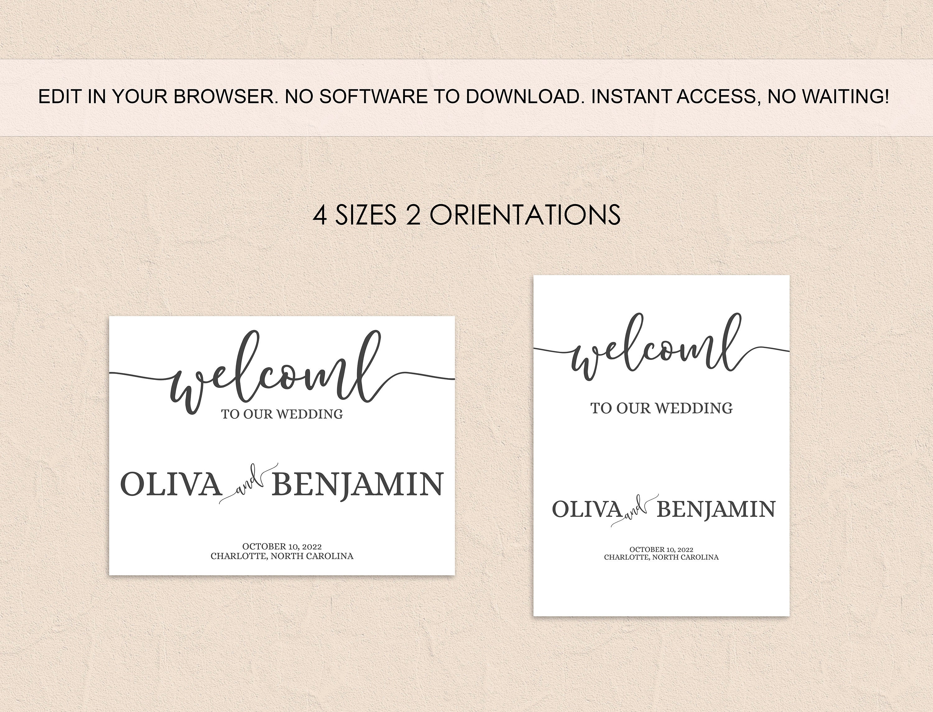 Welcomesign Normal Wedding Reception Welcome Sign, Minimalist Welcome Sign Wedding ...