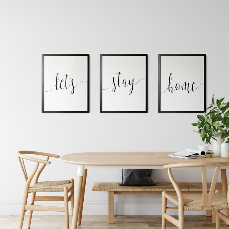 Let Stay Home Printable Aesthetic Room Decor Oversized Wall Etsy