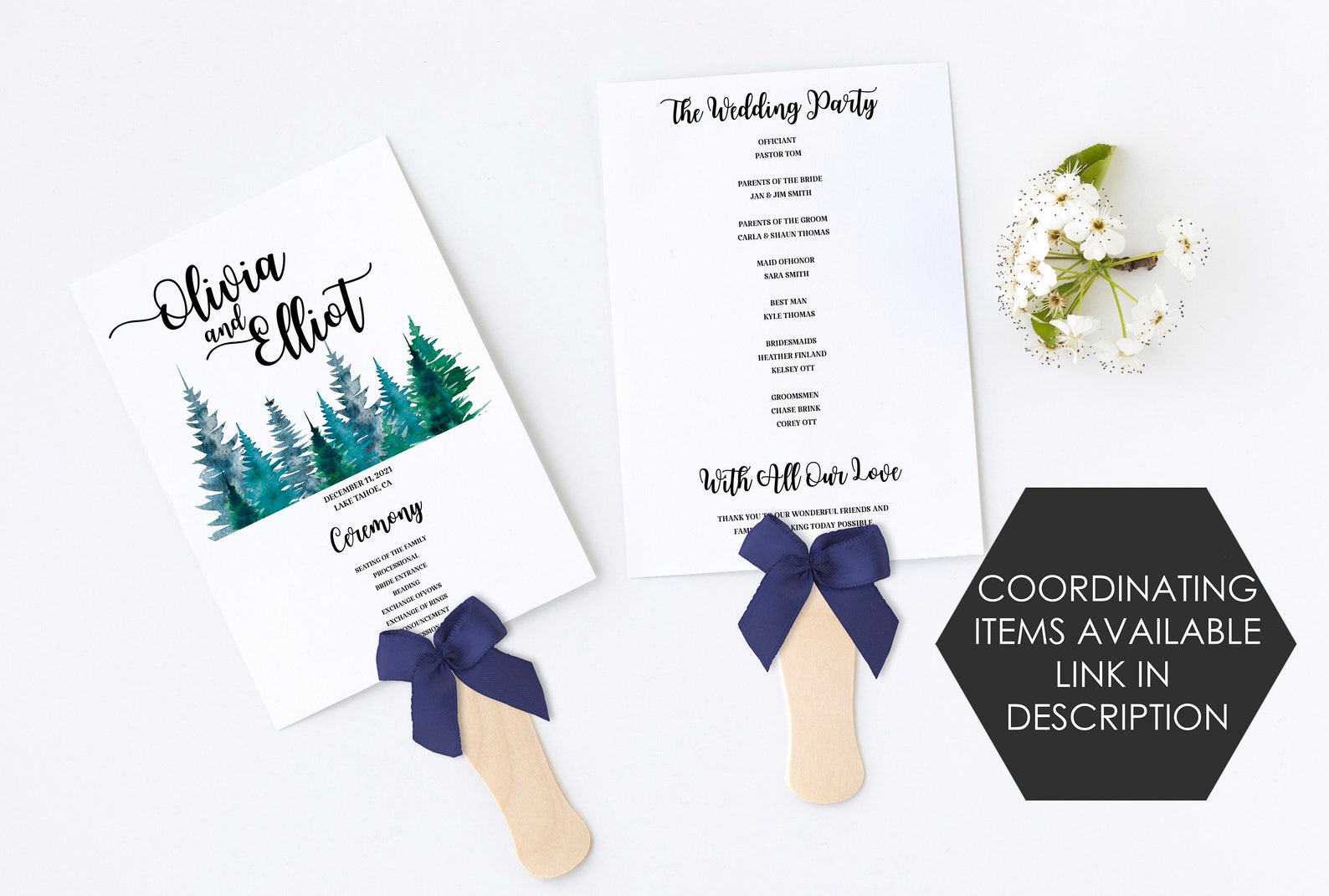 Winter Platz Karte Vorlage Kiefer Baum Hochzeit Escort Etsy.de