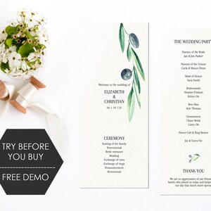 Wedding Multi Page Program Template Wedding Program Template - Etsy