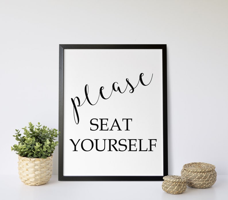 Cute Bathroom Sign, Please Seat Yourself Bathroom Decor, Bathroom Wall