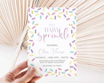 Editable Baby Sprinkle Shower Invitation, Sprinkle Baby Shower Invite, Gender Neutral Confetti, Digital Instant Download, MS1305