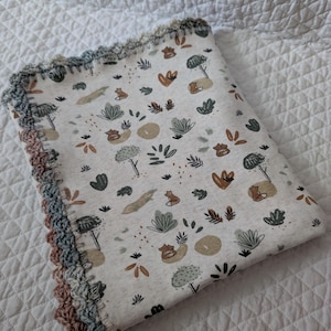Baby Blanket | Fleece | Crocheted Edging | Small