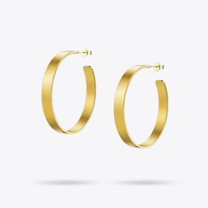 Gold Hoop Earring • Gold Matte Hoops Earring • Gold Earrings • Statement Earrings • Hypoallergenic Earrings