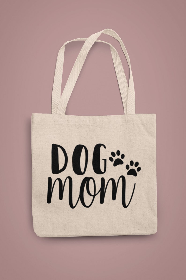 Dog Mom Tote Organic Dog owner bag dog themed bag dog paw purse image 1