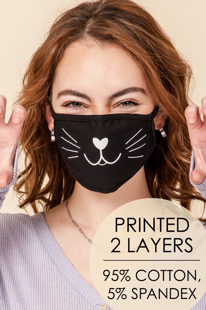 Adorable Face Mask Fun Cute Face Mask Reusable Cute Mask Etsy