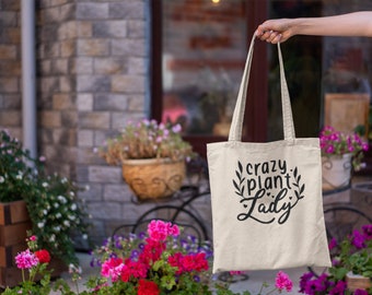 crazy plant lady organic tote