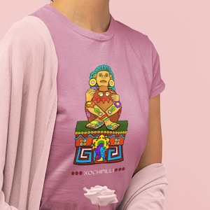 Original Xochipilli T-Shirt | Aztec God of Art, Dance & Music | Mexica Art | Mexican Clothing | Aztlan Design | Soft Cotton | Unisex Tee