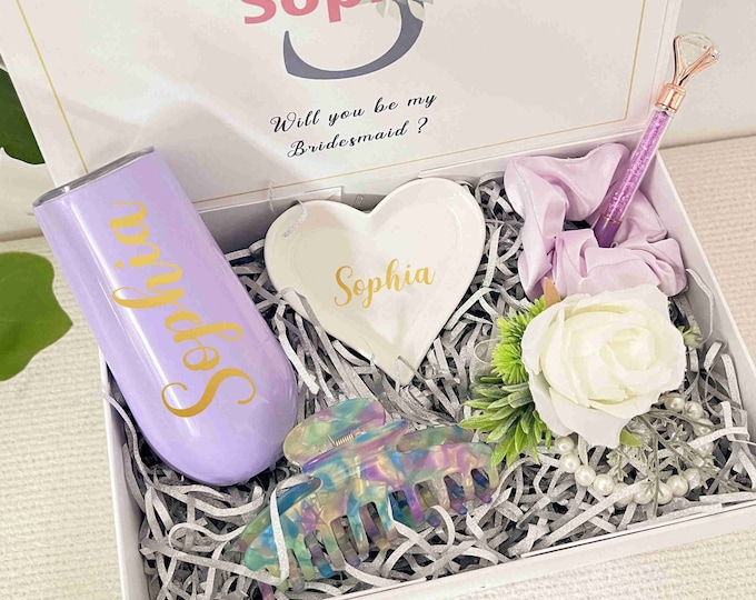 Bridesmaid Gift Set, Personalized Wedding Gifts, Bridesmaid Proposal Gift, Will you be my Bridesmaid, Maid of Honour Gift, Thank you Gift