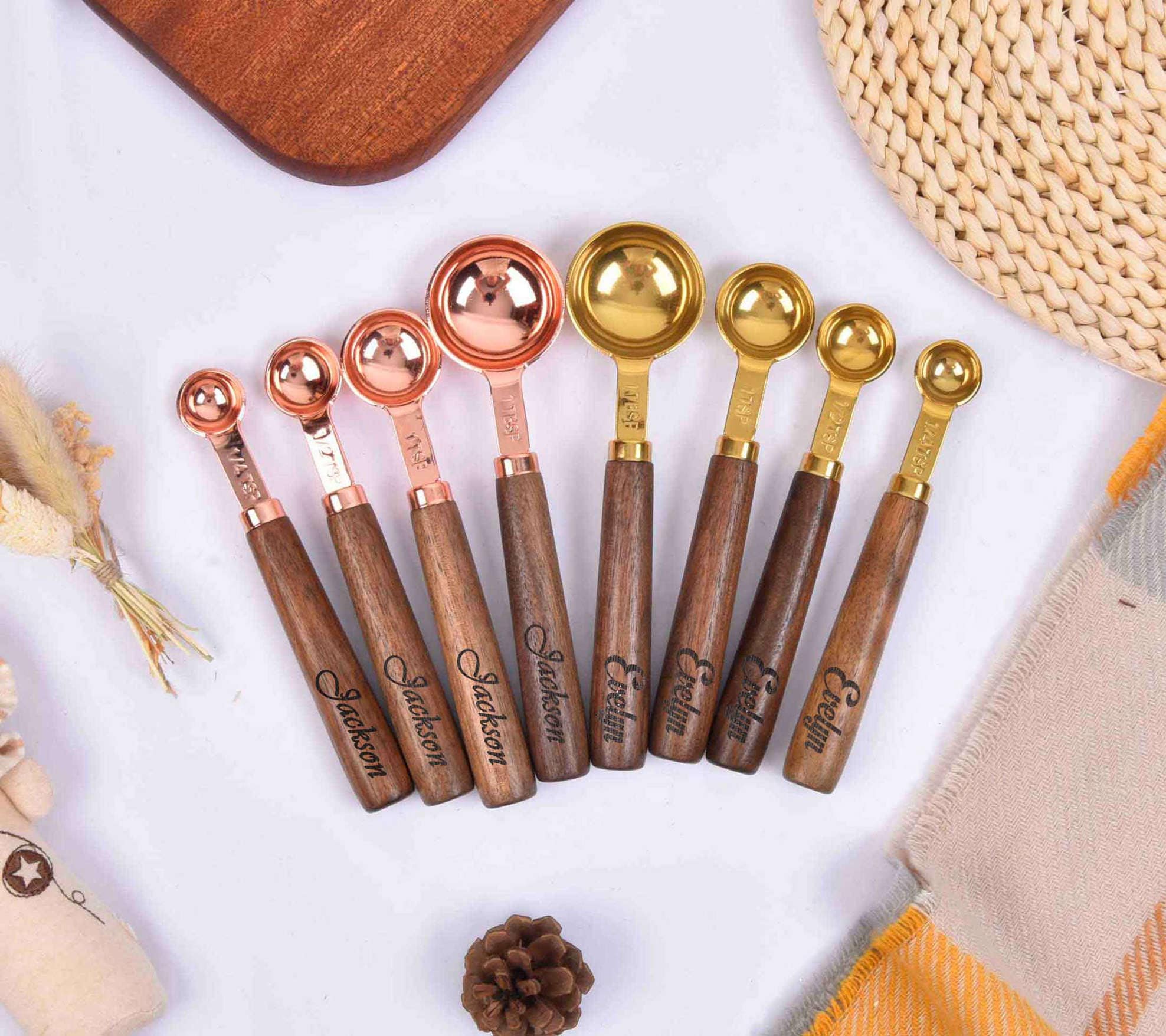 Fall Measuring Spoons Measuring Spoon Set, Wooden Handle Measuring Spoon, Kitchenware Gift ...