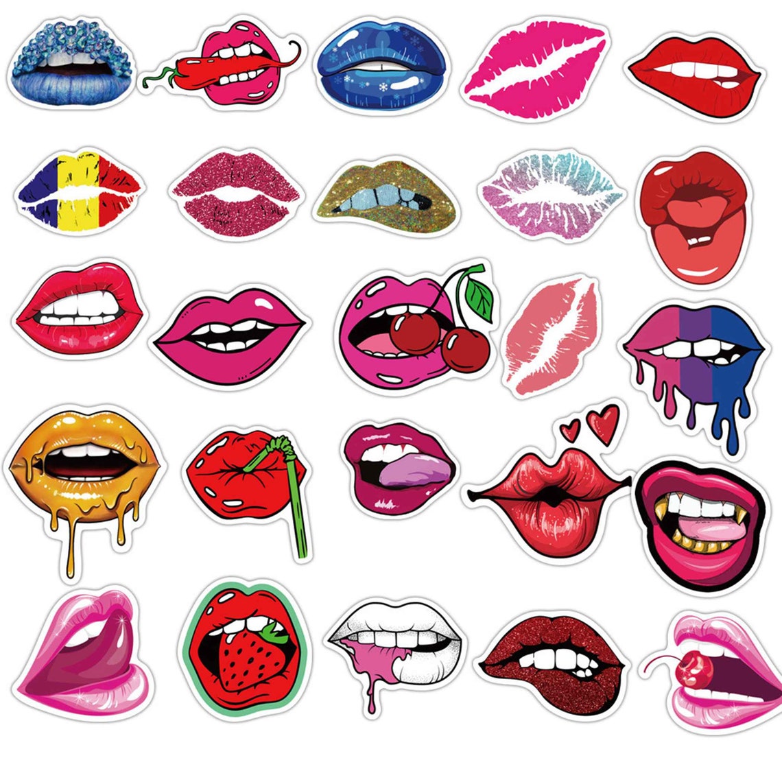50 PCS Hot Red Lips Sexy Lips Stickers Set Laptop Phone Lot | Etsy