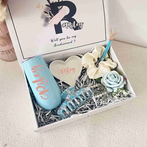 Personalized Bridesmaid Gift Set, Mother of the Bride, Gift Set With Tumbler, Will You Be My Bridesmaid, Thank You Gift, Flower Girls Gift
