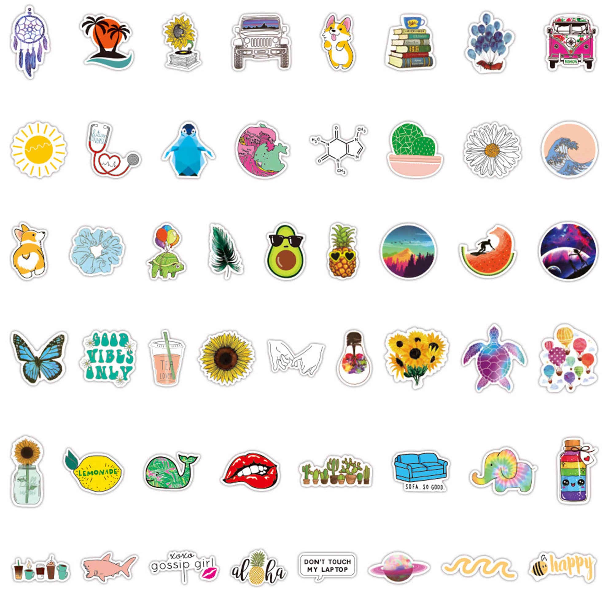 50 Stück Kreative süße Sticker Mode Interessante Sticker Etsy