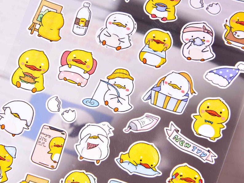 51 Pcs Yellow Duck Stickers Planner Sticker Kawaii Animals Etsy