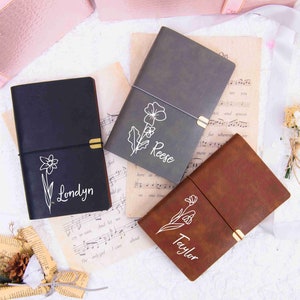 A6 Leather Journal - Custom Leather Notebook - Travel Journal - Vintage Journal - Father&#39;s Day Gift - Anniversary Gift - Travel Gift